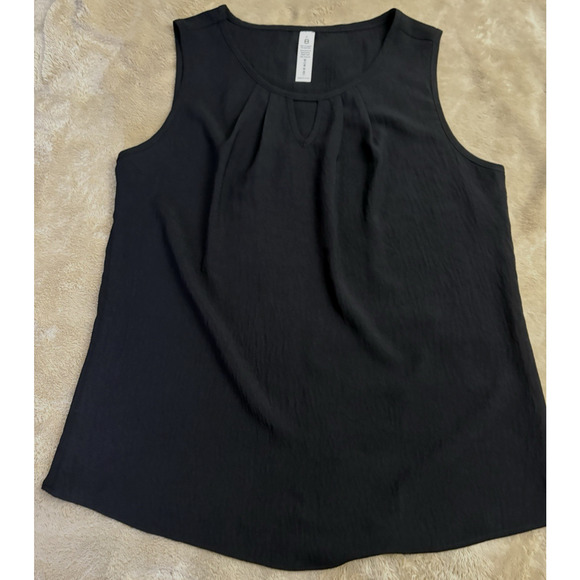 Black Sleeveless Women Black Top Size L 95% Polyester 5% Spandex - Picture 5 of 6